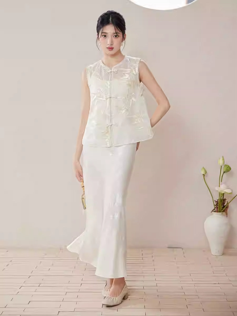 Joyce Timeless Embroidery Qipao Cheongsam Two Piece