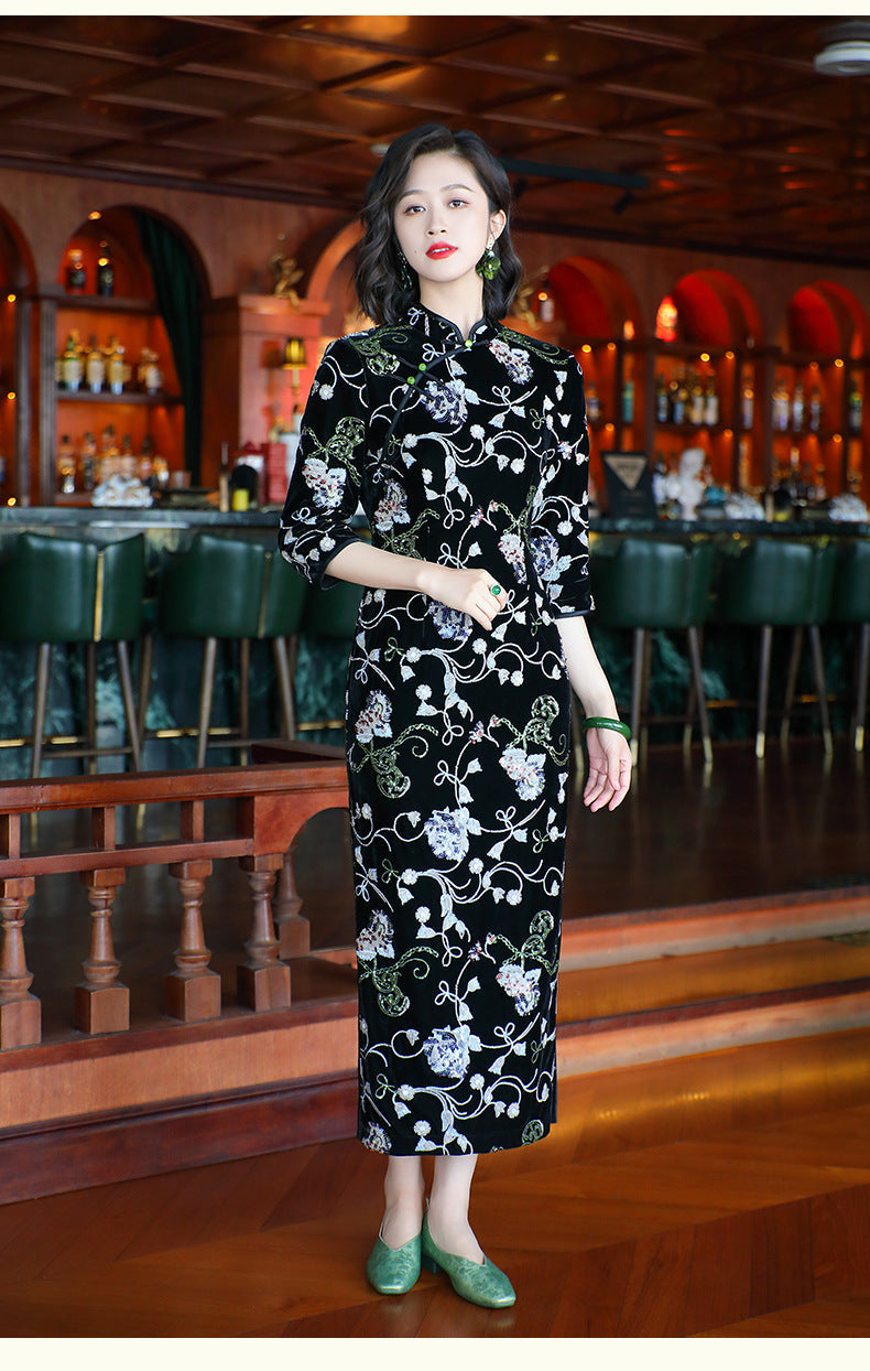 Indie Bloom Ready Embroidery Qipao Cheongsam