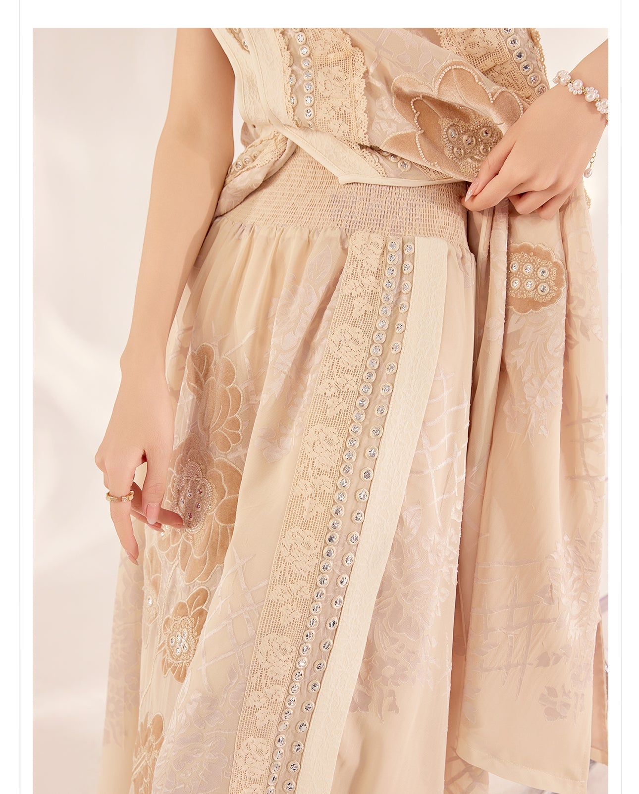 Michelle Captivating Embroidery Qipao Cheongsam Two Piece