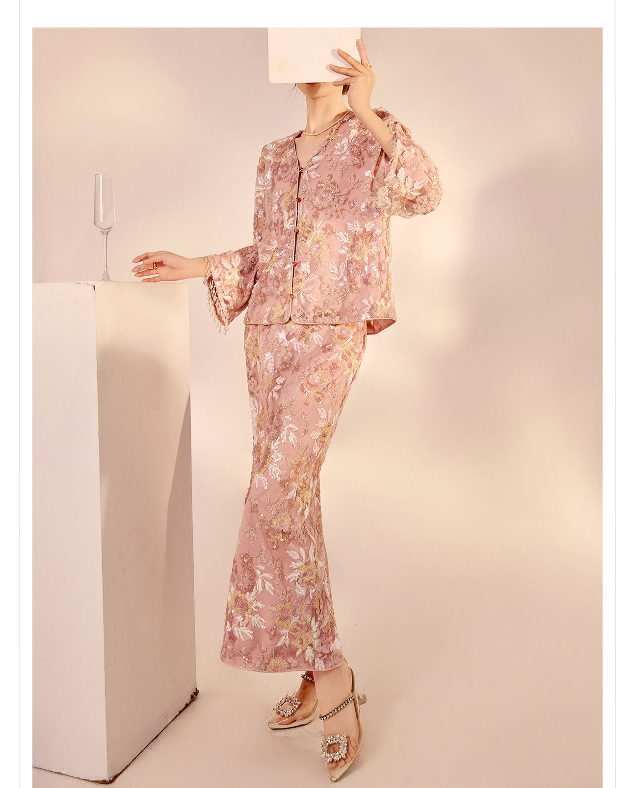 Evelynn Cute Embroidery Qipao Cheongsam Two Piece