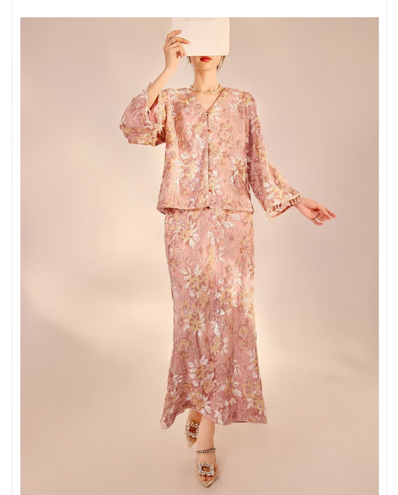 Evelynn Cute Embroidery Qipao Cheongsam Two Piece