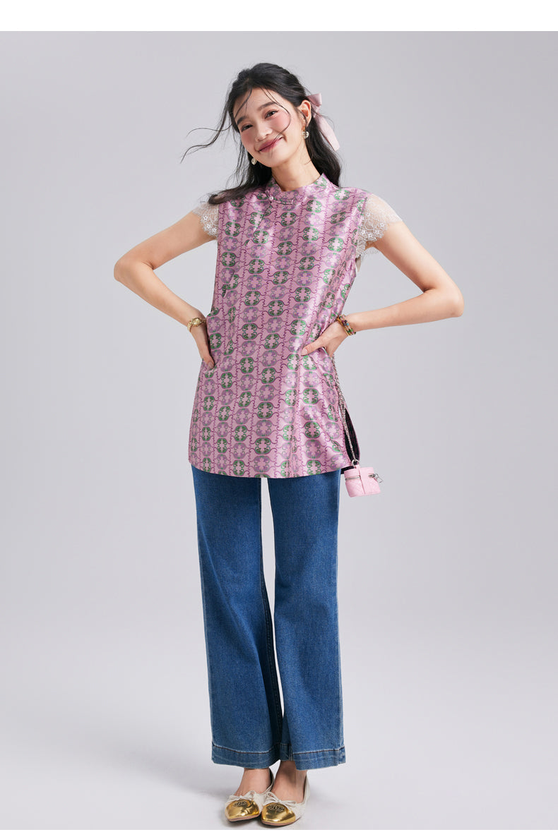Silk Jane Good-Looking Qipao Cheongsam Vest Top