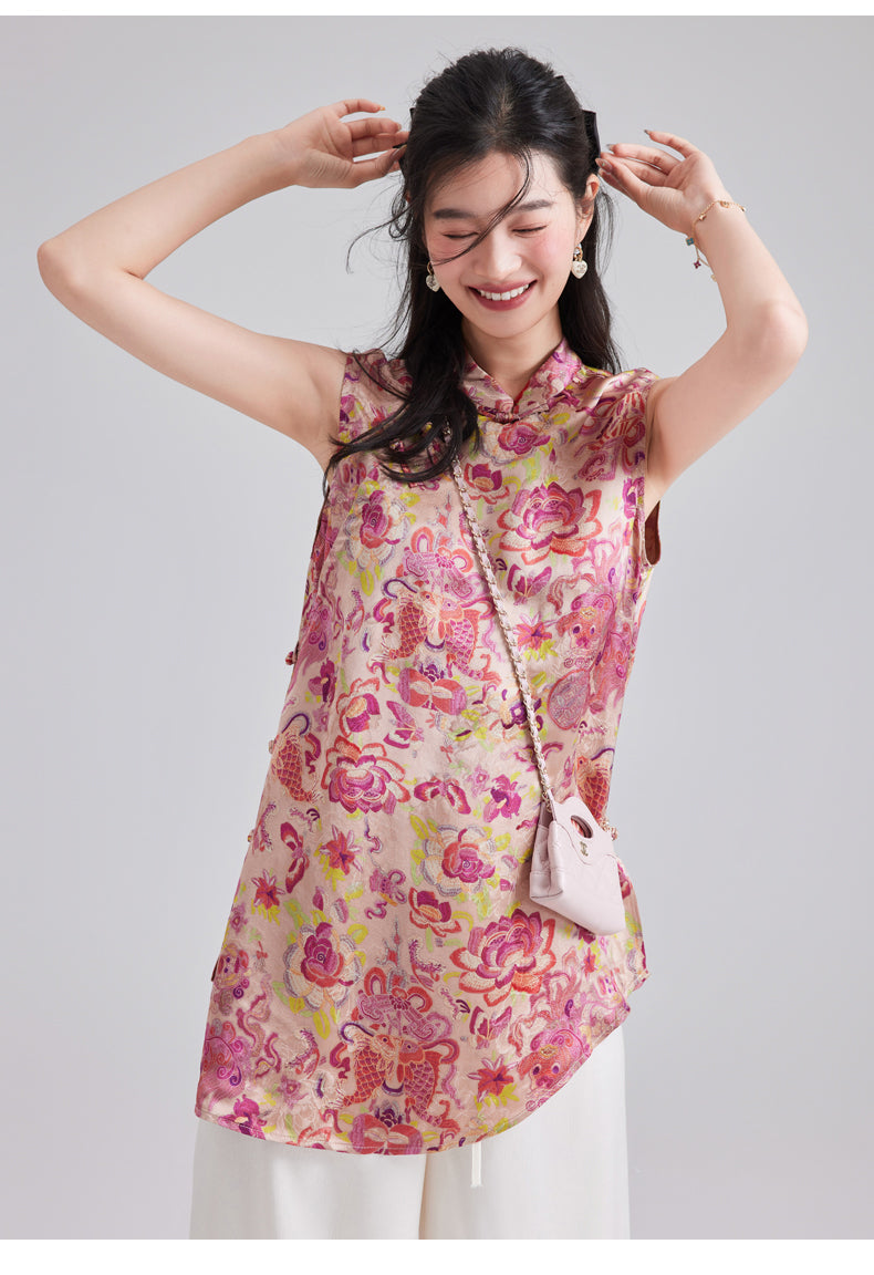 Camille Gorgeous Qipao Cheongsam Vest Top