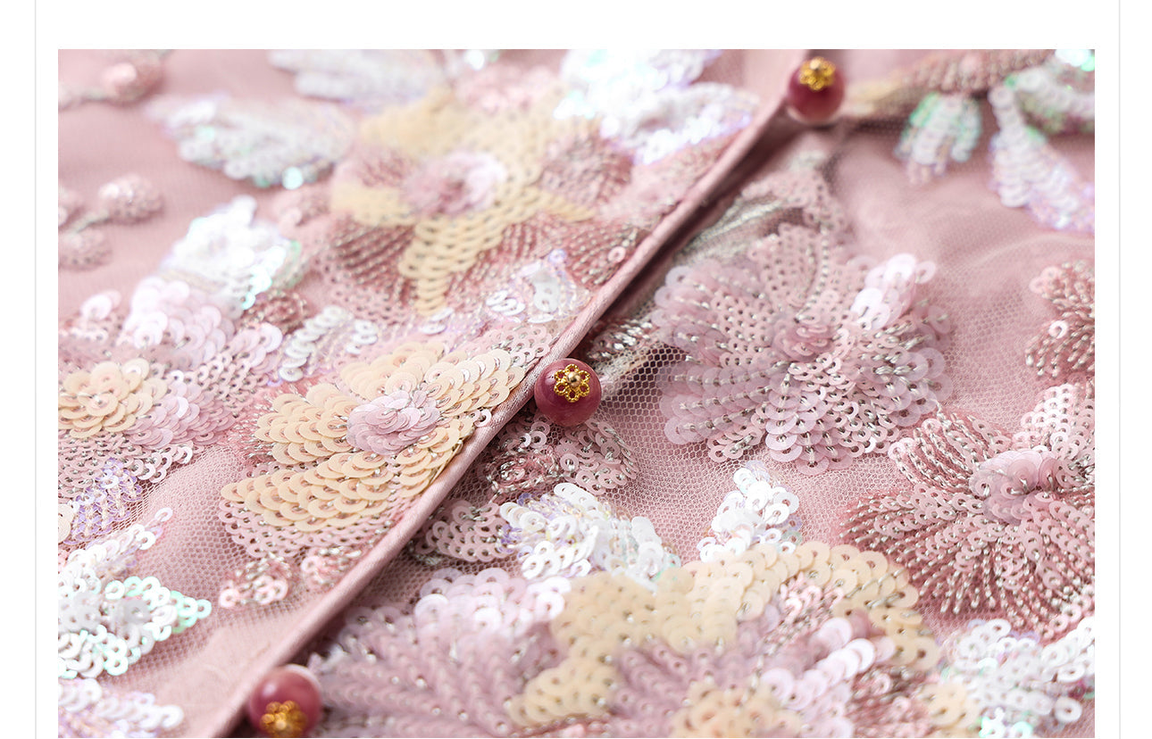 Evelynn Cute Embroidery Qipao Cheongsam Two Piece