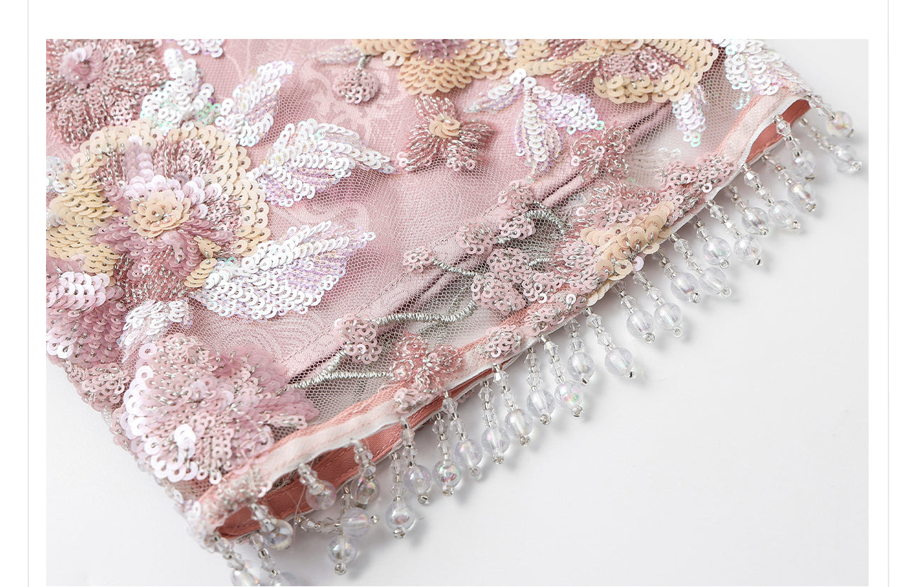 Evelynn Cute Embroidery Qipao Cheongsam Two Piece