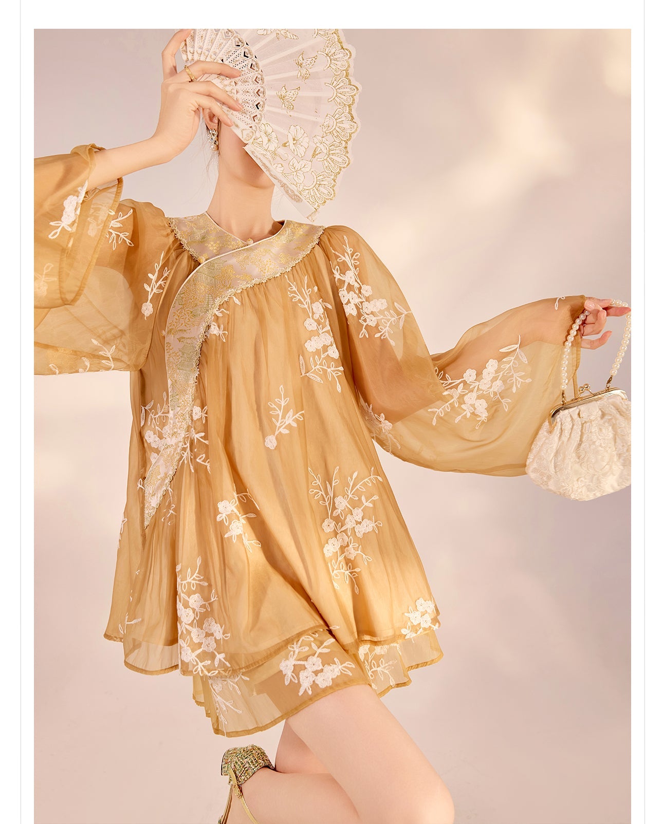 Amina Charming Embroidery Qipao Cheongsam Two Piece