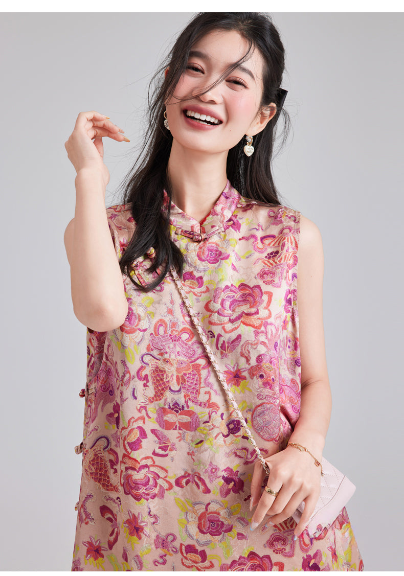 Camille Gorgeous Qipao Cheongsam Vest Top
