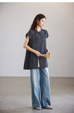 Serenade Navy Dark Green Cheongsam Top