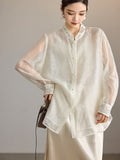 Kaida Crabapple Yellow Embroidered Cheongsam Top
