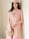Sana 2-Piece Peach Chiffon Cheongsam Top