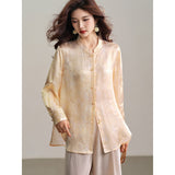 Aldebaran Apricot Yellow Jacquard Cheongsam Top