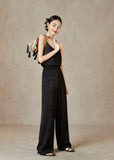 Regulus Beige Jacquard High-Waisted Pants Cheongsam
