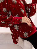 Silk Ivy Lace Whisper Embroidery Qipao Cheongsam Shirt