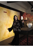 Chiffon Unique Embroidered Velvet Cheongsam Qipao Jacket