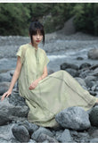Castle Olive Green Embroidered Cheongsam Dress