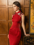 Gina Velvet Charm Embroidery Qipao Cheongsam