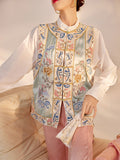 Olga Pearl Whisper Embroidery Qipao Cheongsam Vest Coat