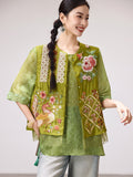 Iolanthe Matcha Green Embroidered Vest Cheongsam