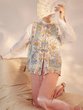Olga Pearl Whisper Embroidery Qipao Cheongsam Vest Coat
