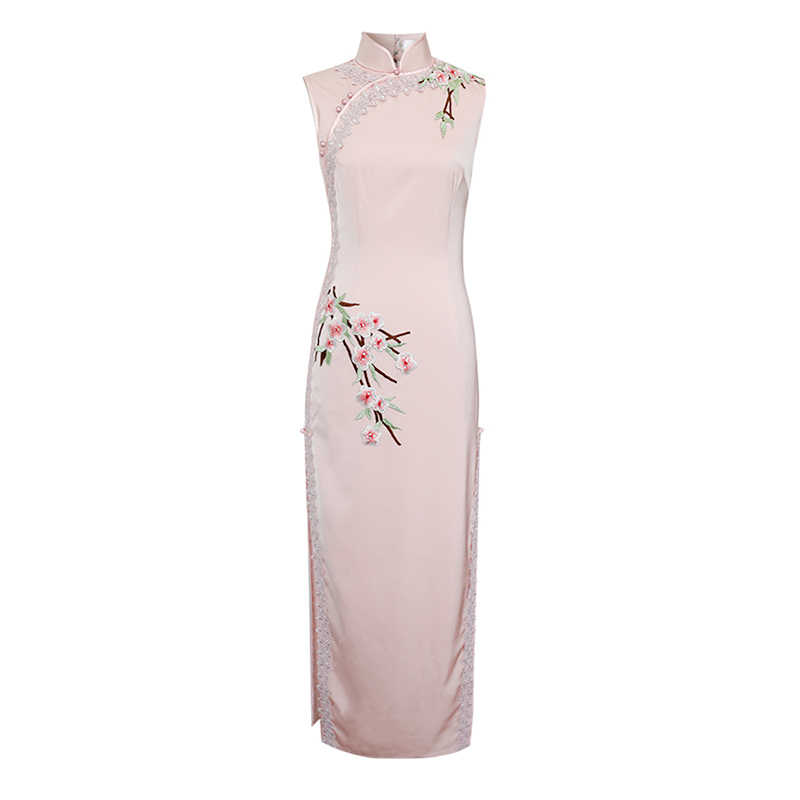 mandalay embroidered cheongsam dress Vintage Japanese Cheongsam Qipao inspired dress teal sleeveless two piece floral