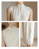 Unakite Clear Apricot Jacquard Cheongsam Dress