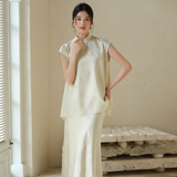 Vogue 2-Piece Light Green Silk Cheongsam Top