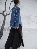 Romina Blue Loose Fit Chinese Style Shirt Cheongsam