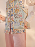 Olga Pearl Whisper Embroidery Qipao Cheongsam Vest Coat