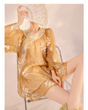 Amina Charming Embroidery Qipao Cheongsam Two Piece