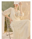 Thea Lace Embroidered Cheongsam Dress