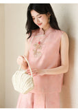 Sana 2-Piece Peach Chiffon Cheongsam Top