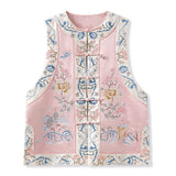 Olga Pearl Whisper Embroidery Qipao Cheongsam Vest Coat