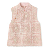 Amaranth Glamorous Embroidery Qipao Cheongsam Two Piece