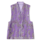 Silk Iris Moonlit Touch Embroidery Qipao Cheongsam Three Piece