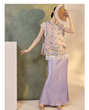 Opulence 2-Piece Embroidered Jacquard Cheongsam Set