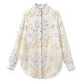 Silk Iris Moonlit Touch Embroidery Qipao Cheongsam Three Piece