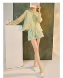 Silk Chrysanthemum Glamorous Embroidery Qipao Cheongsam Three Piece