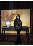 Chiffon Unique Embroidered Velvet Cheongsam Qipao Jacket