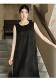 Adeline Black Silk Cheongsam Dress