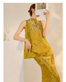 Willa Appealing Embroidery Qipao Cheongsam Two Piece