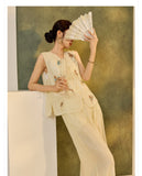 Celosia Good-Looking Embroidery Qipao Cheongsam Two Piece