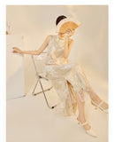 Mckenna Glamorous Embroidery Qipao Cheongsam Two Piece