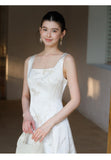 Aldebaran Soft Apricot Jacquard Cheongsam Dress