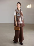 Nicoletta 2-Piece Cocoa Brown Jacquard Cheongsam Set
