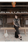 Gwen Black Maxi Knit Cheongsam Dress