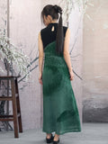 Manor Green Dragon Print Cheongsam Dress
