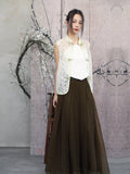 Rhiannon Beige Lace Embroidered Cheongsam Top