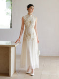Haute Apricot Gold Slim Fit Cheongsam Dress