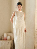 Celebrated 2-Piece Light Apricot Cheongsam Top
