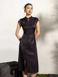Faye Black Jacquard Cheongsam Dress